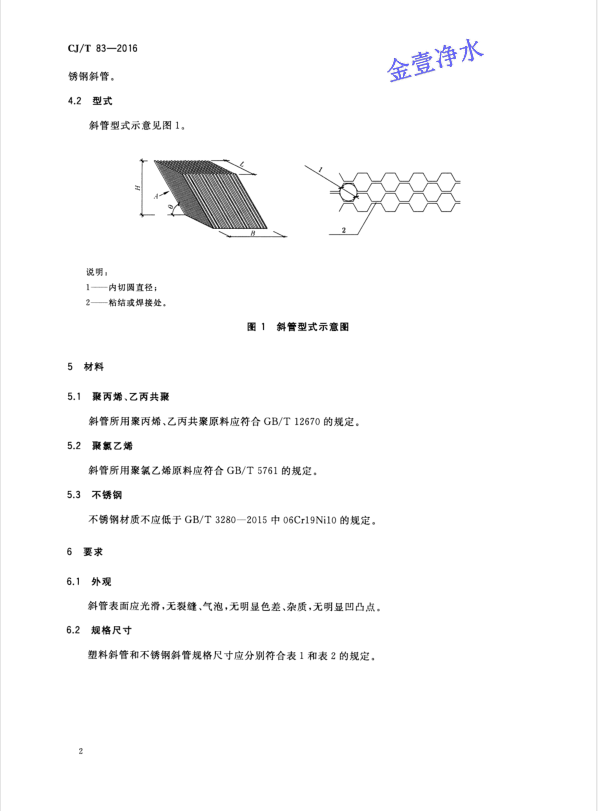 蜂窩斜管填料國(guó)家標(biāo)準(zhǔn)第二頁(yè)